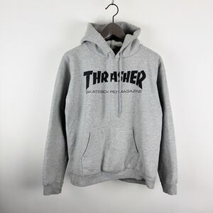Vintage Thrasher Hoodie Men's Small Gray Skateboard Magazine Y2K Sweatshirt